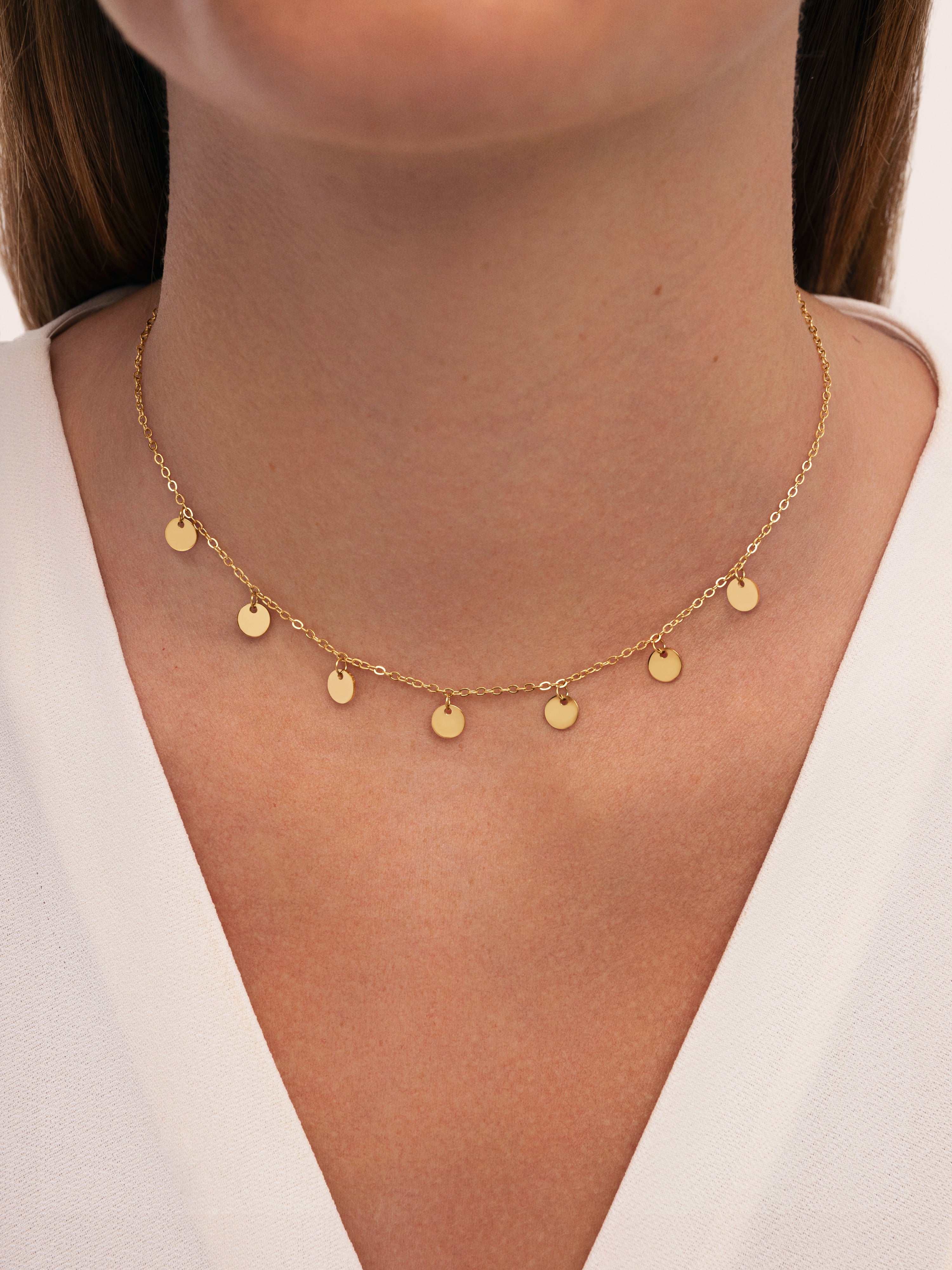 Collar Mini Moons Acero Baño Oro