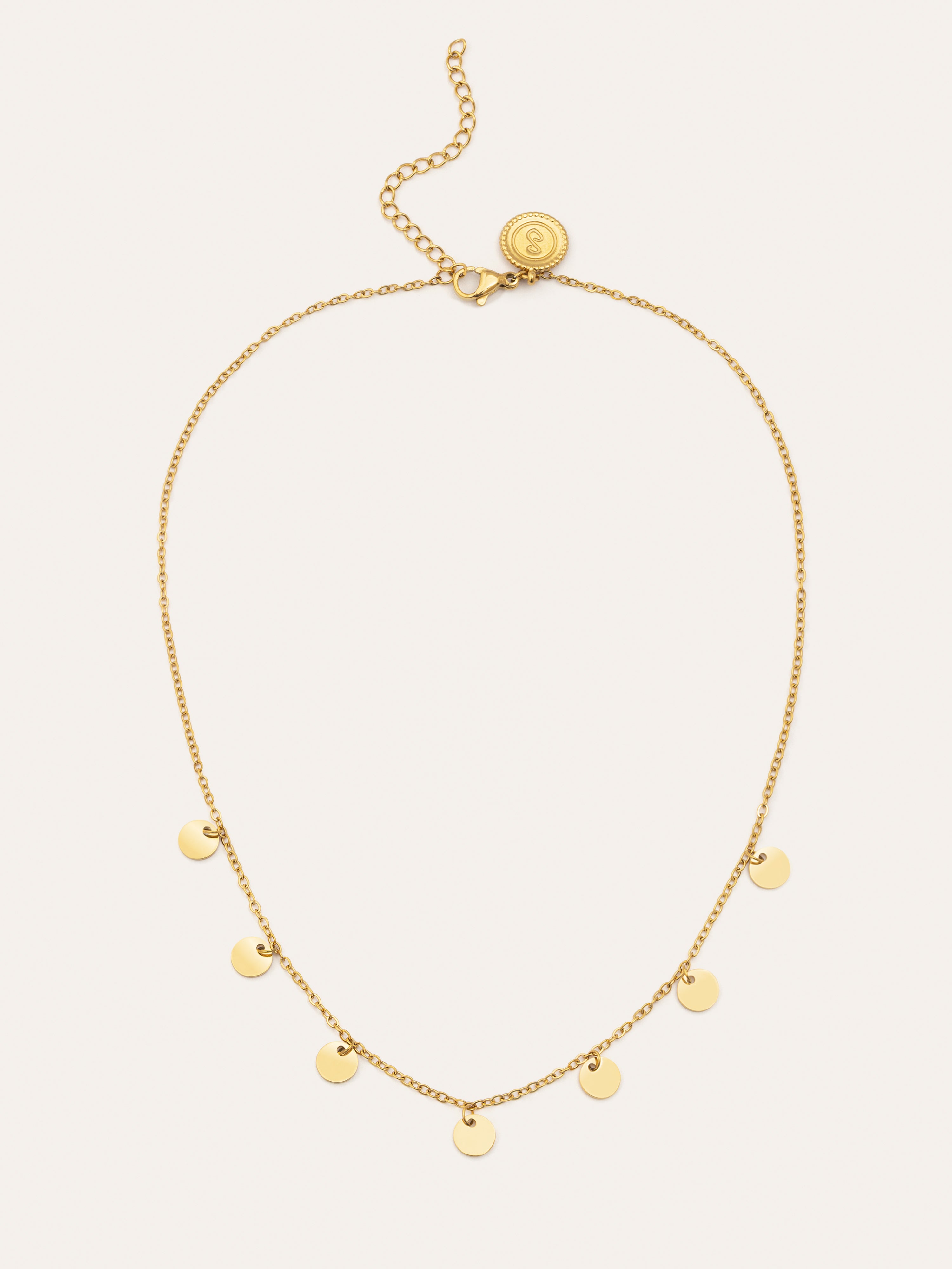 Collar Mini Moons Acero Baño Oro