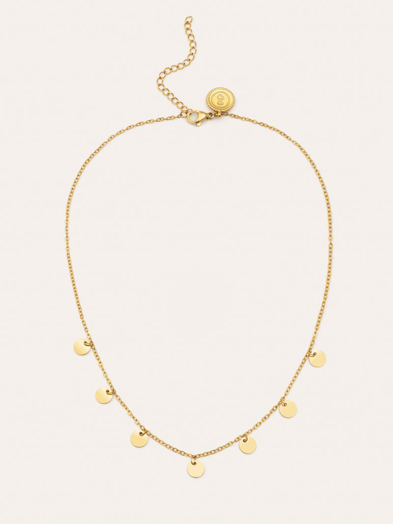 Collar Mini Moons Acero Baño Oro