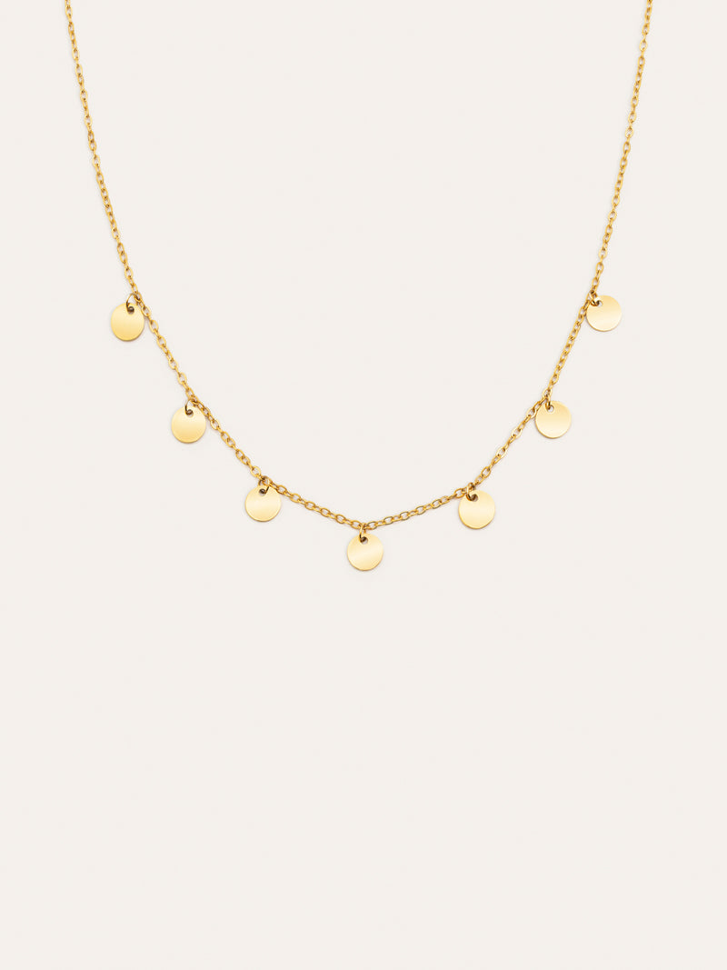 Collar Mini Moons Acero Baño Oro