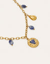 Imagen detalle de Cyanite Denim Multicharms Gold-Plated Steel Necklace
