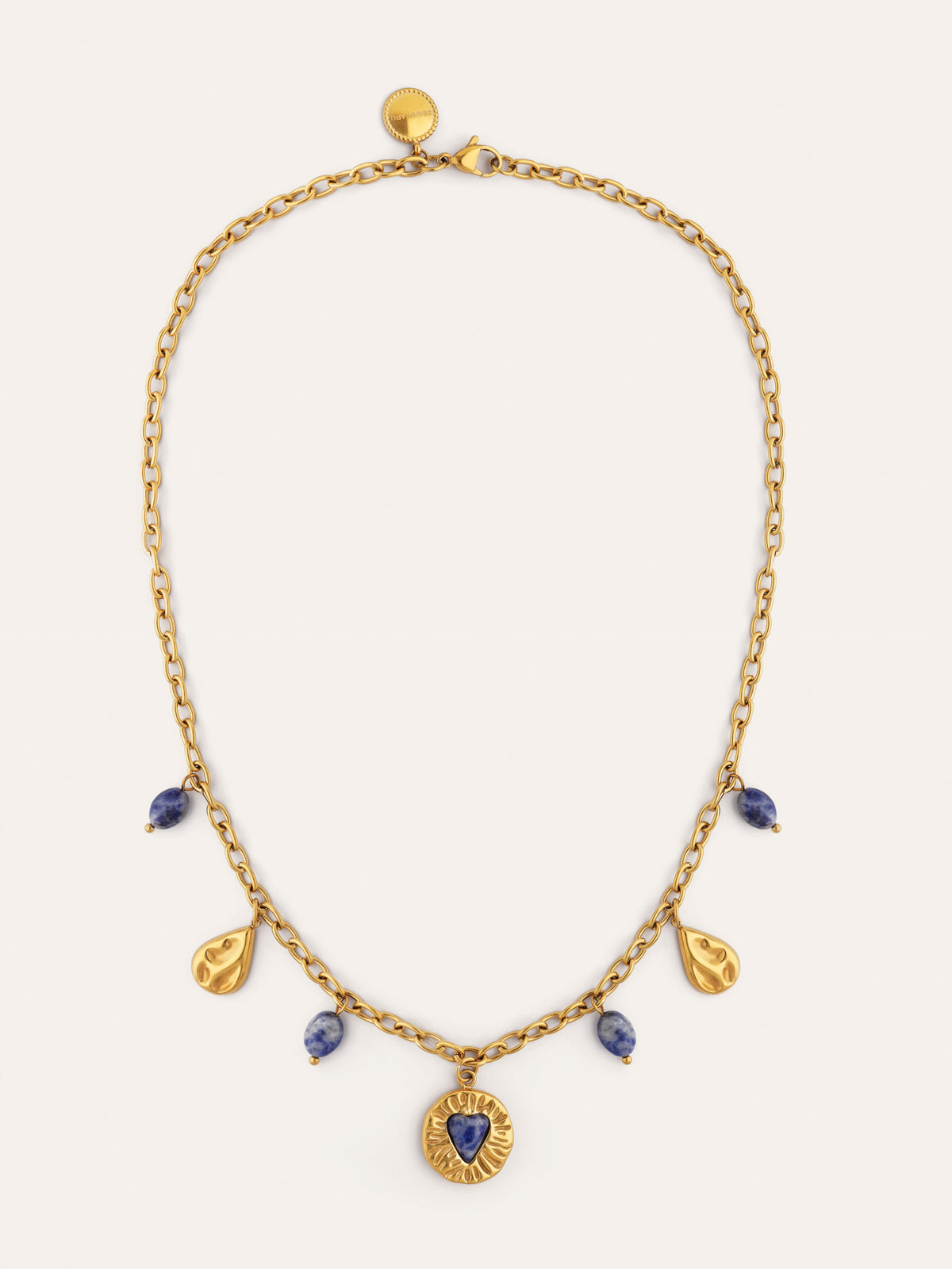Cyanite Denim Multicharms Gold-Plated Steel Necklace - vista 5