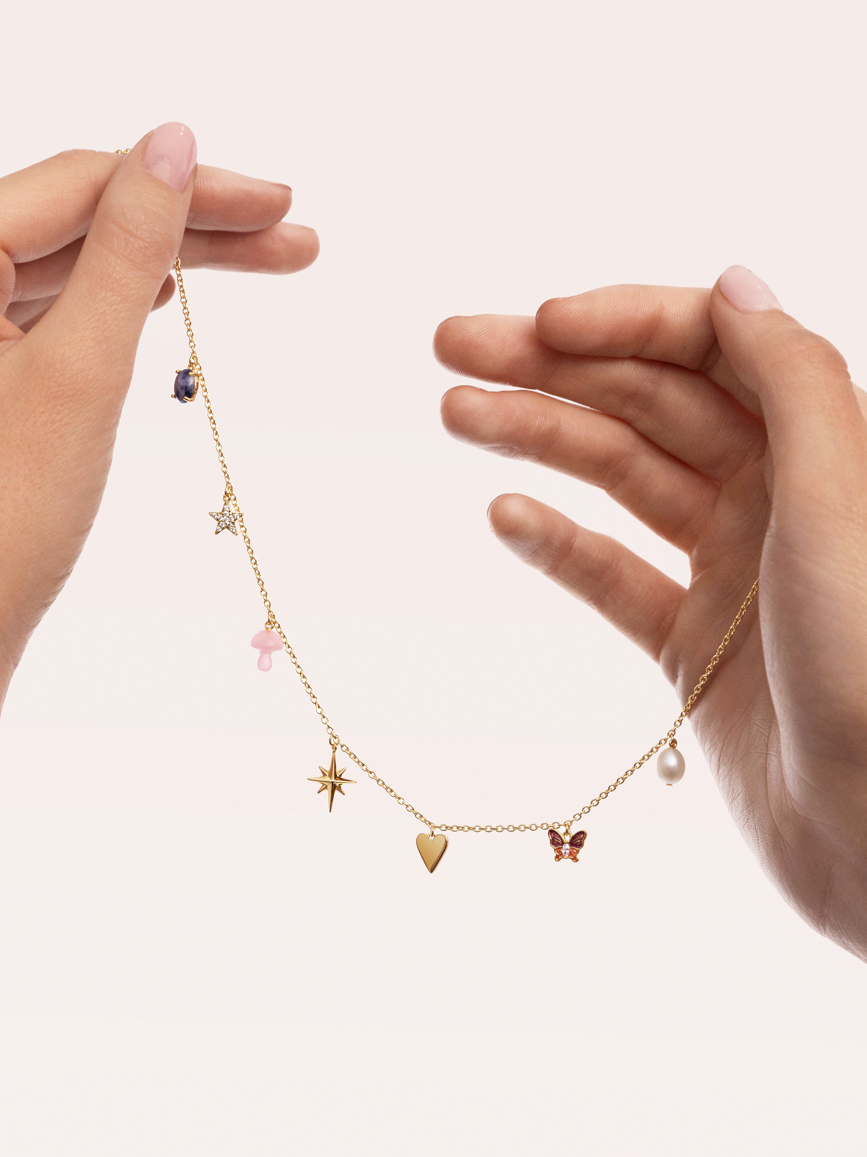 Collar Multicharms Fairy Tale Baño Oro