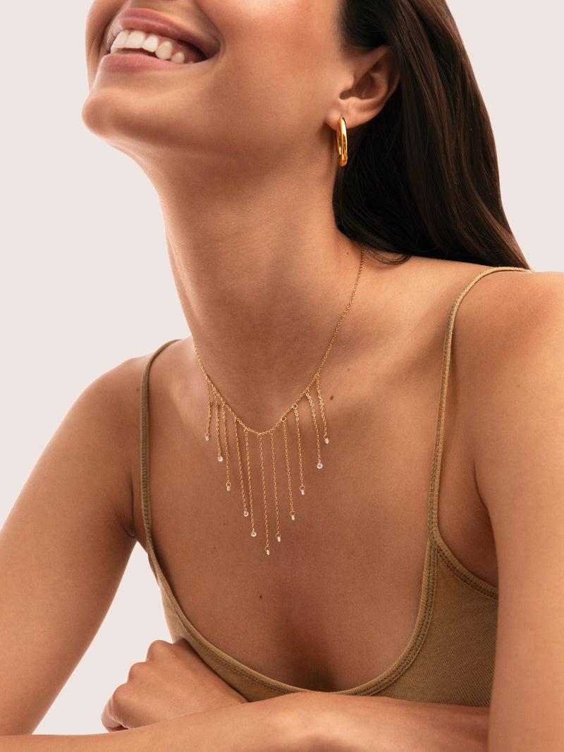 Collar New Clea Acero Baño Oro