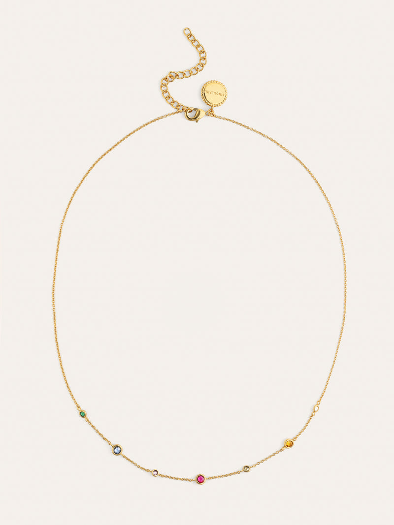 Collar New Orbit Multicolor Baño Oro
