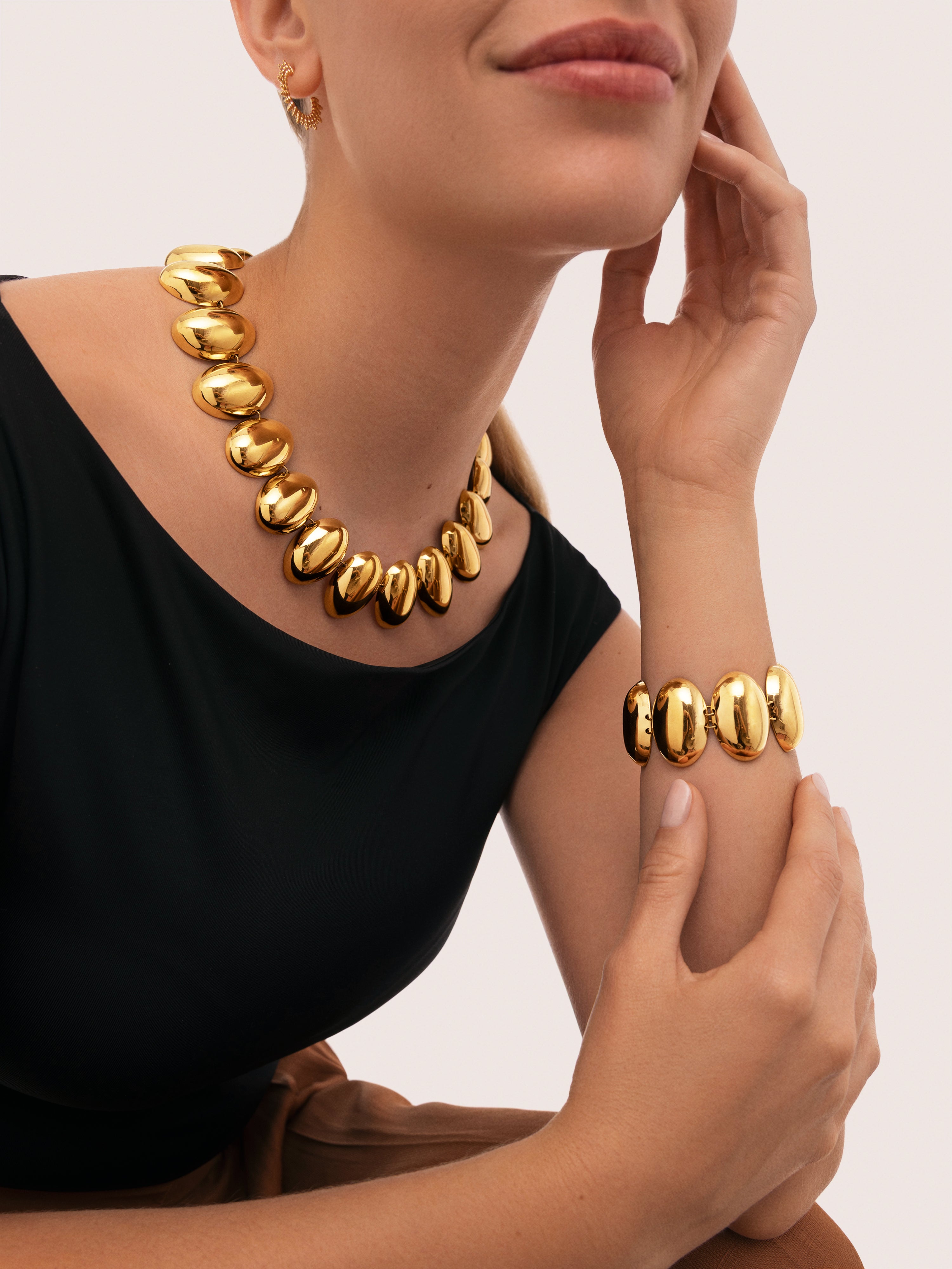 Oceya Necklace Steel Gold Plated