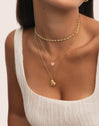 Sweet Heart Stone Gold Necklace