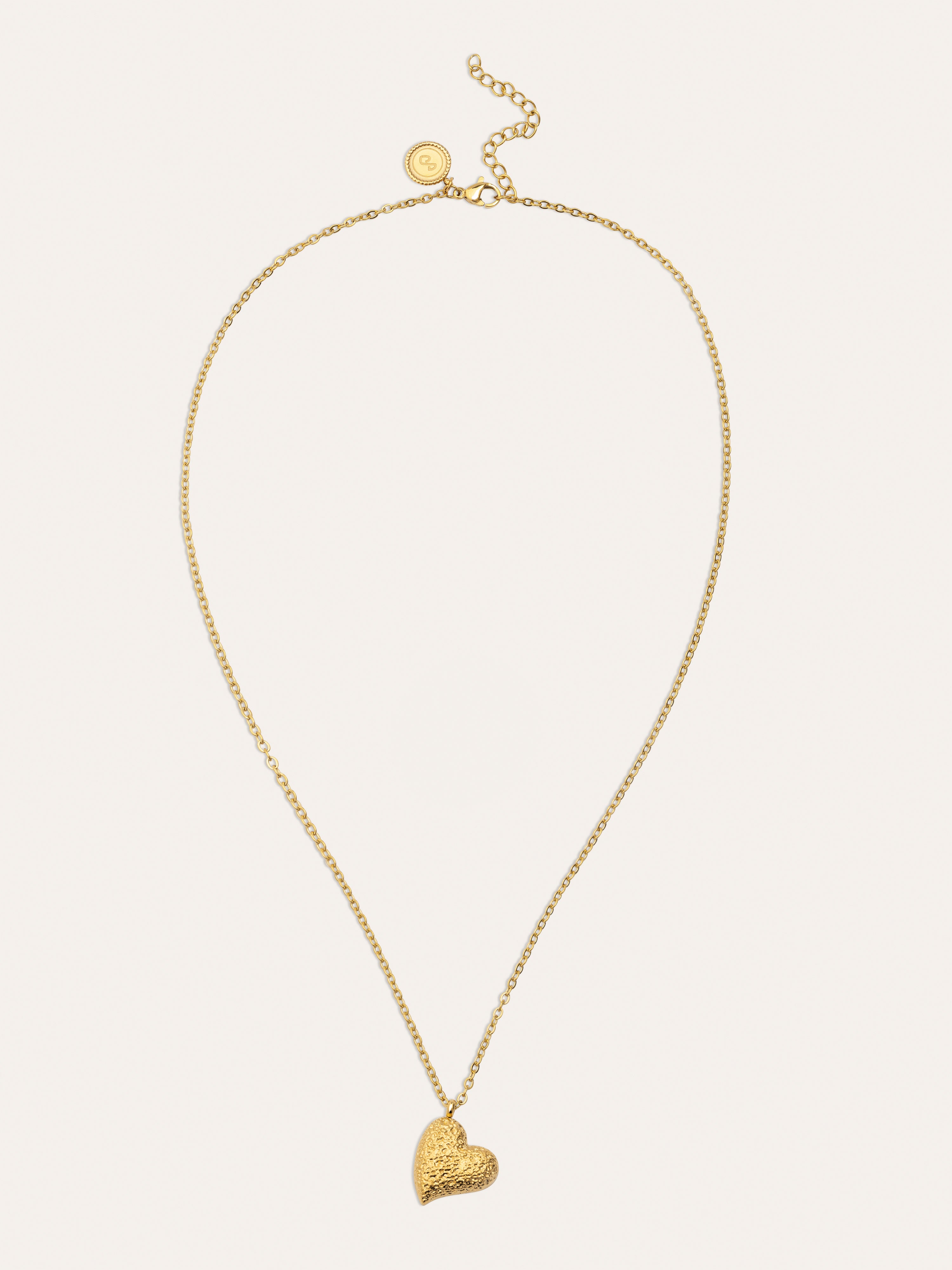Collar Organic Heart Acero Baño Oro