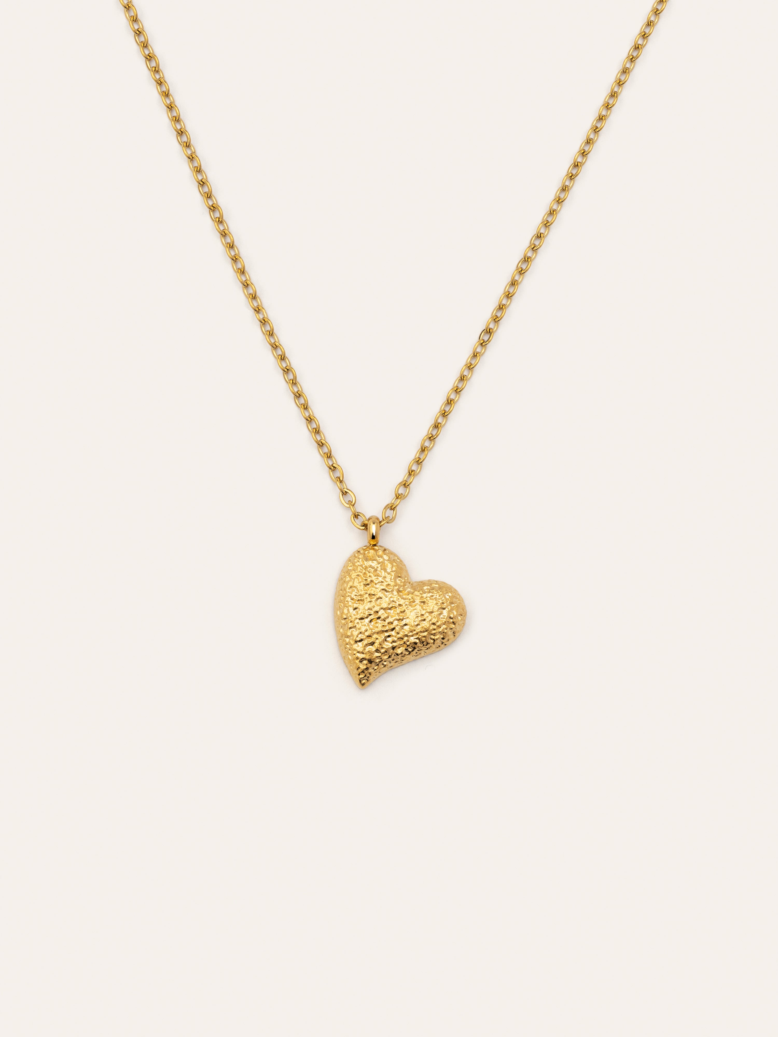 Collar Organic Heart Acero Baño Oro