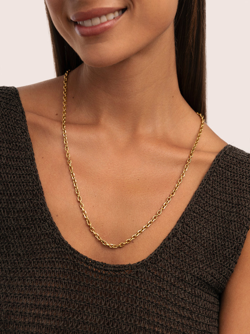 Collier Orla Rope Acier Plaqué Or