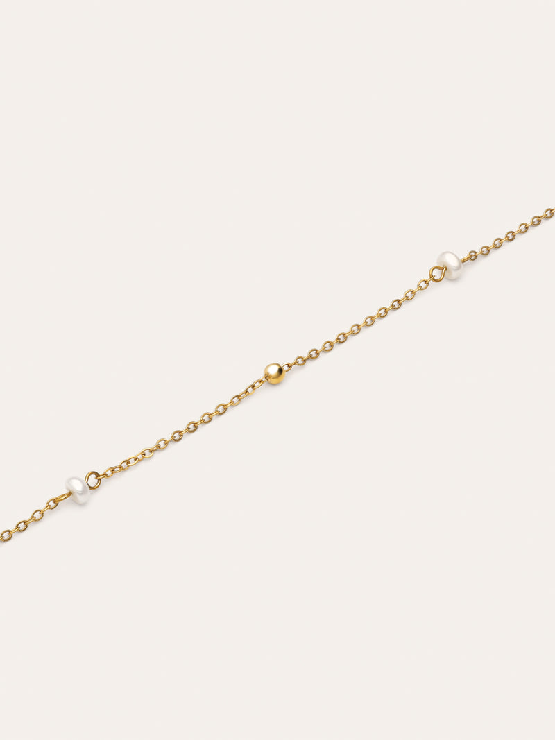 Collier Pearl Dots Acier Plaqué Or