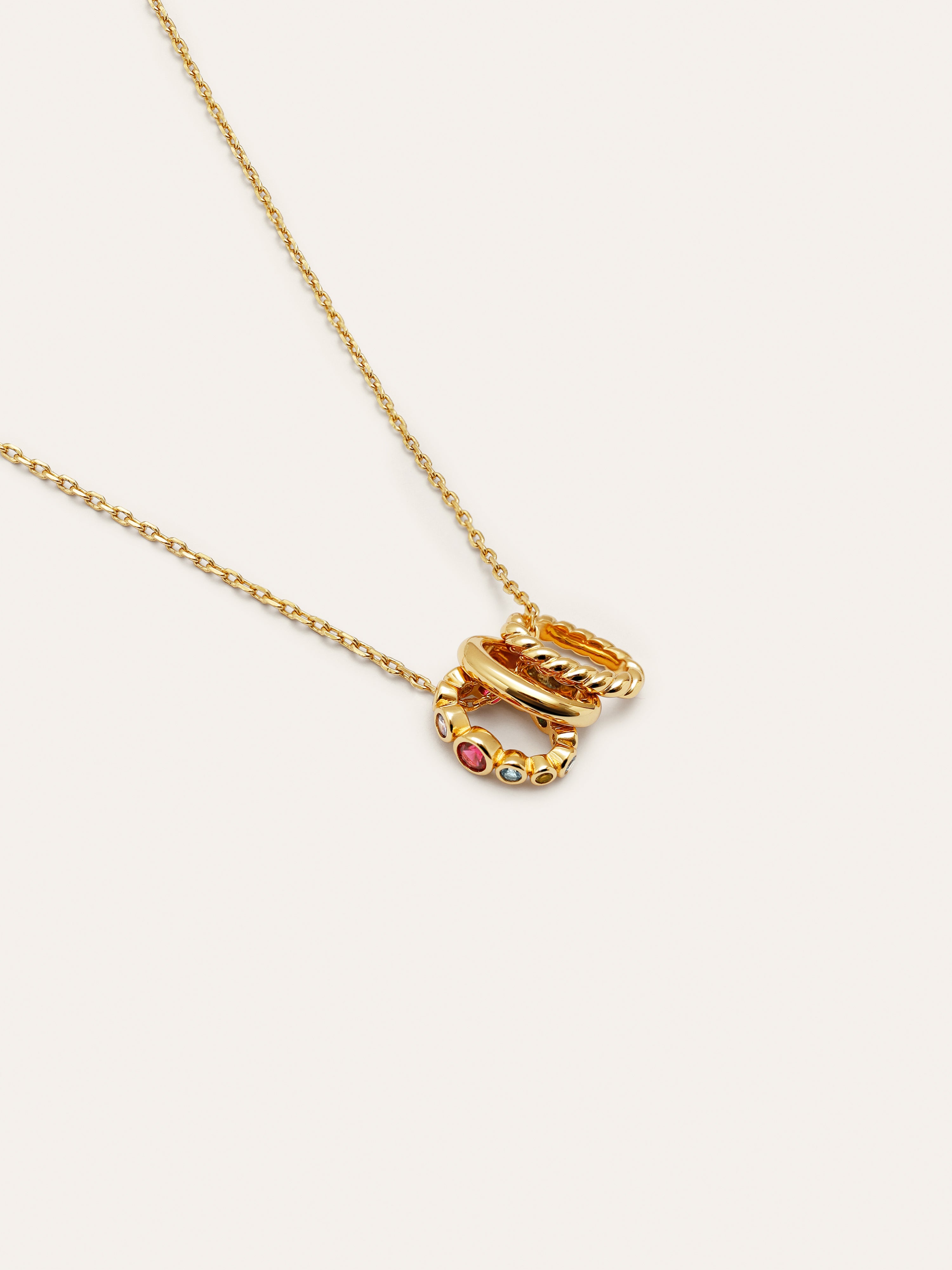 Pebble Family Colors Gold Necklace