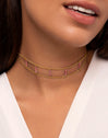 Choker Pink Habana Acero Baño Oro