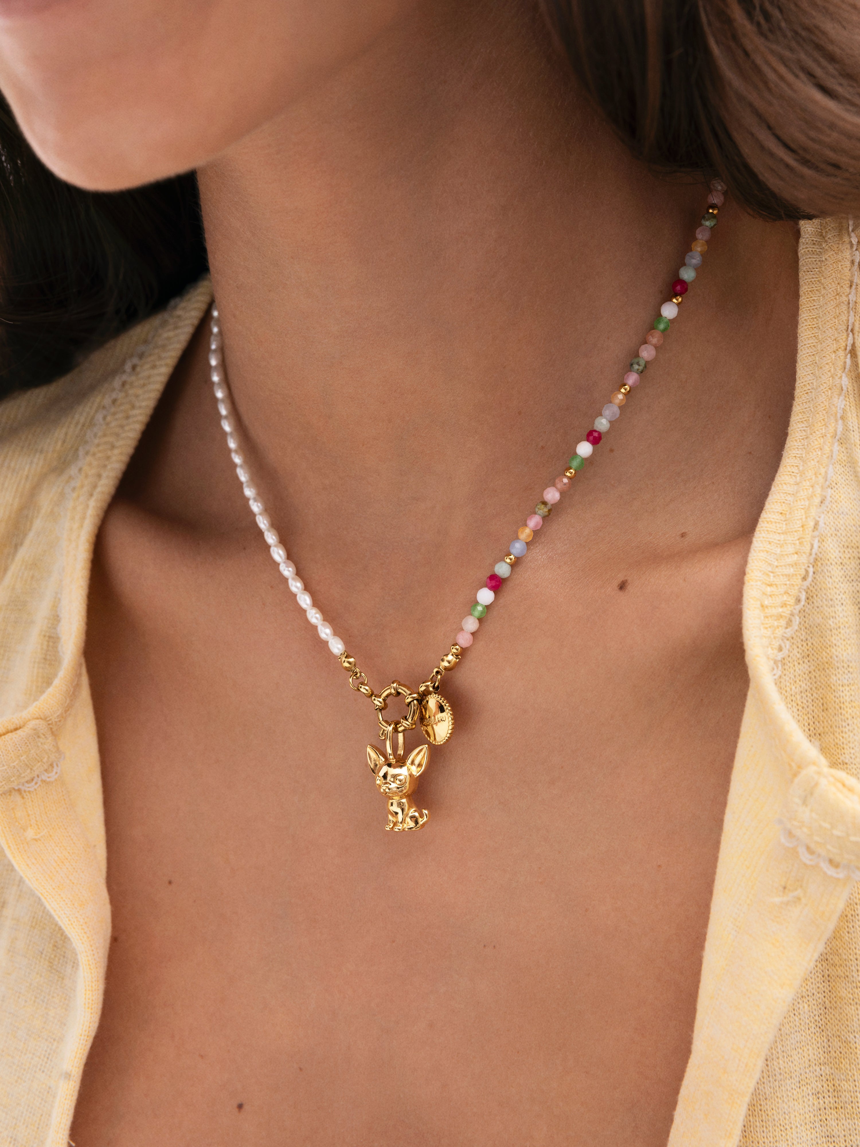 Collar Pompeya Altea Acero Baño Oro
