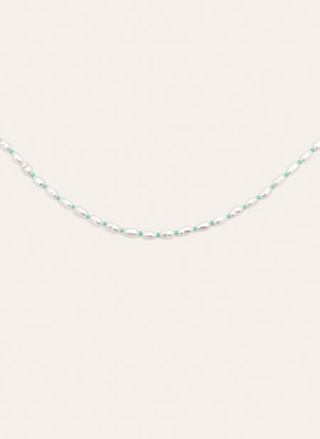 Pompeya Turquoise Stainless Steel Gold Necklace