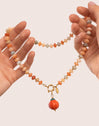 Pumpkin Stones Stainless Steel Gold Necklace