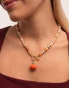 Pumpkin Stones Stainless Steel Gold Necklace