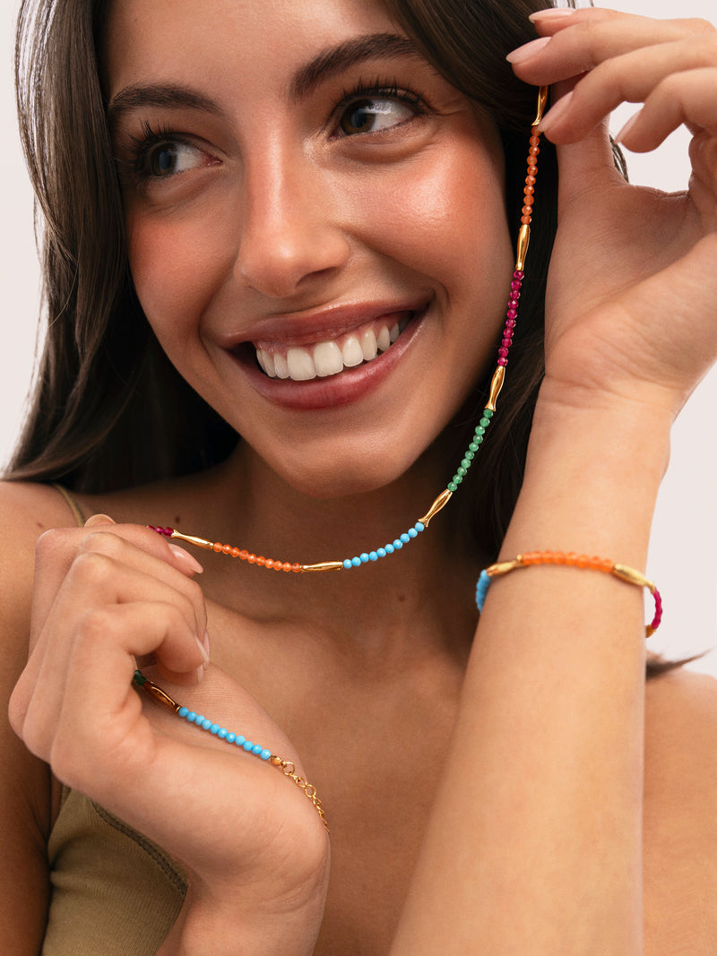 Collar Dye Peces Acero Baño Oro