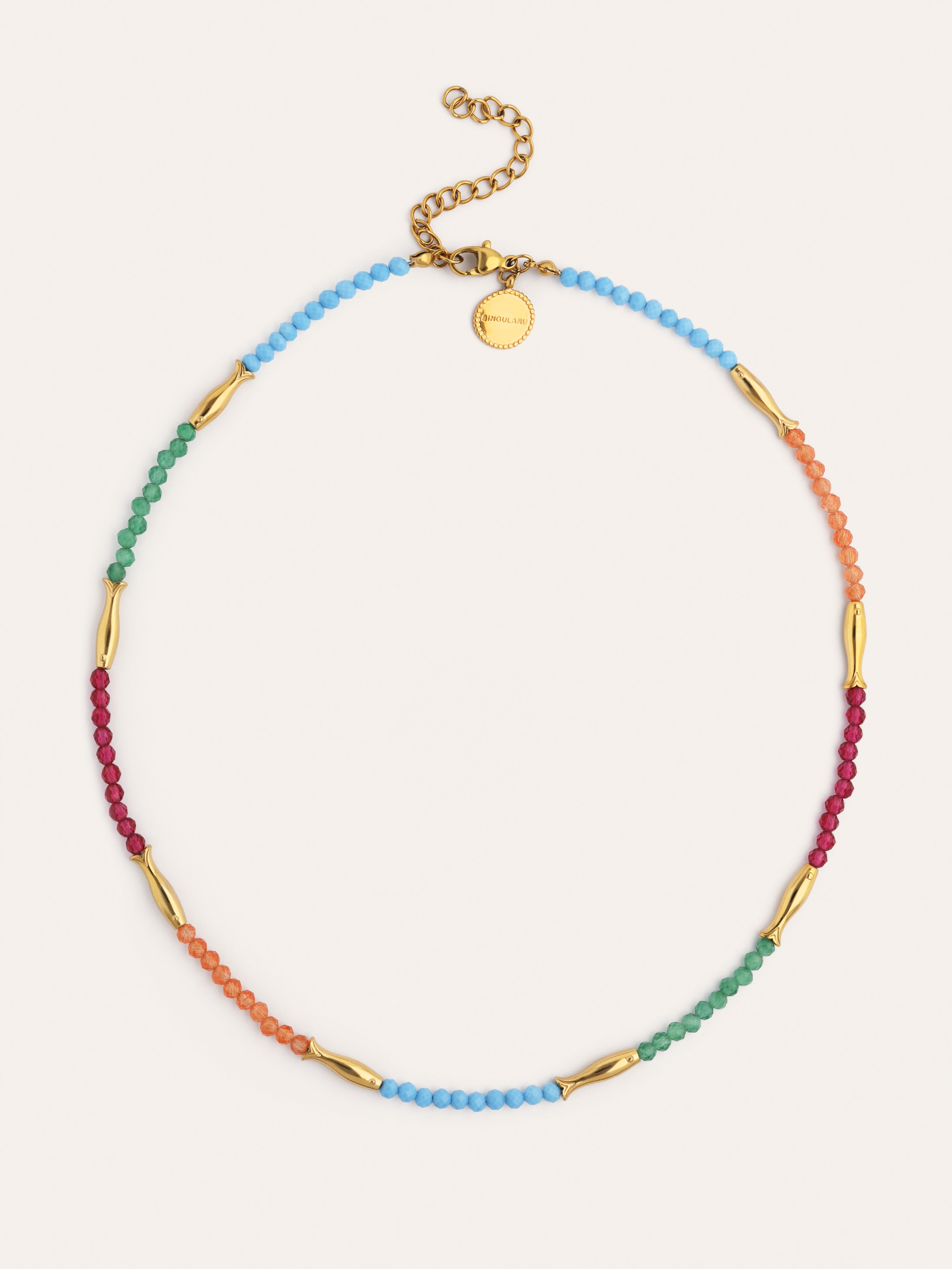 Collar Dye Peces Acero Baño Oro