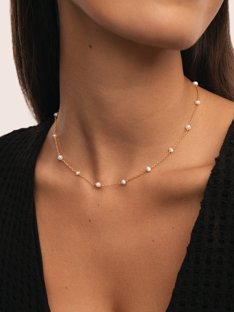 Pearl & Pearls Halskette Silber, vergoldet