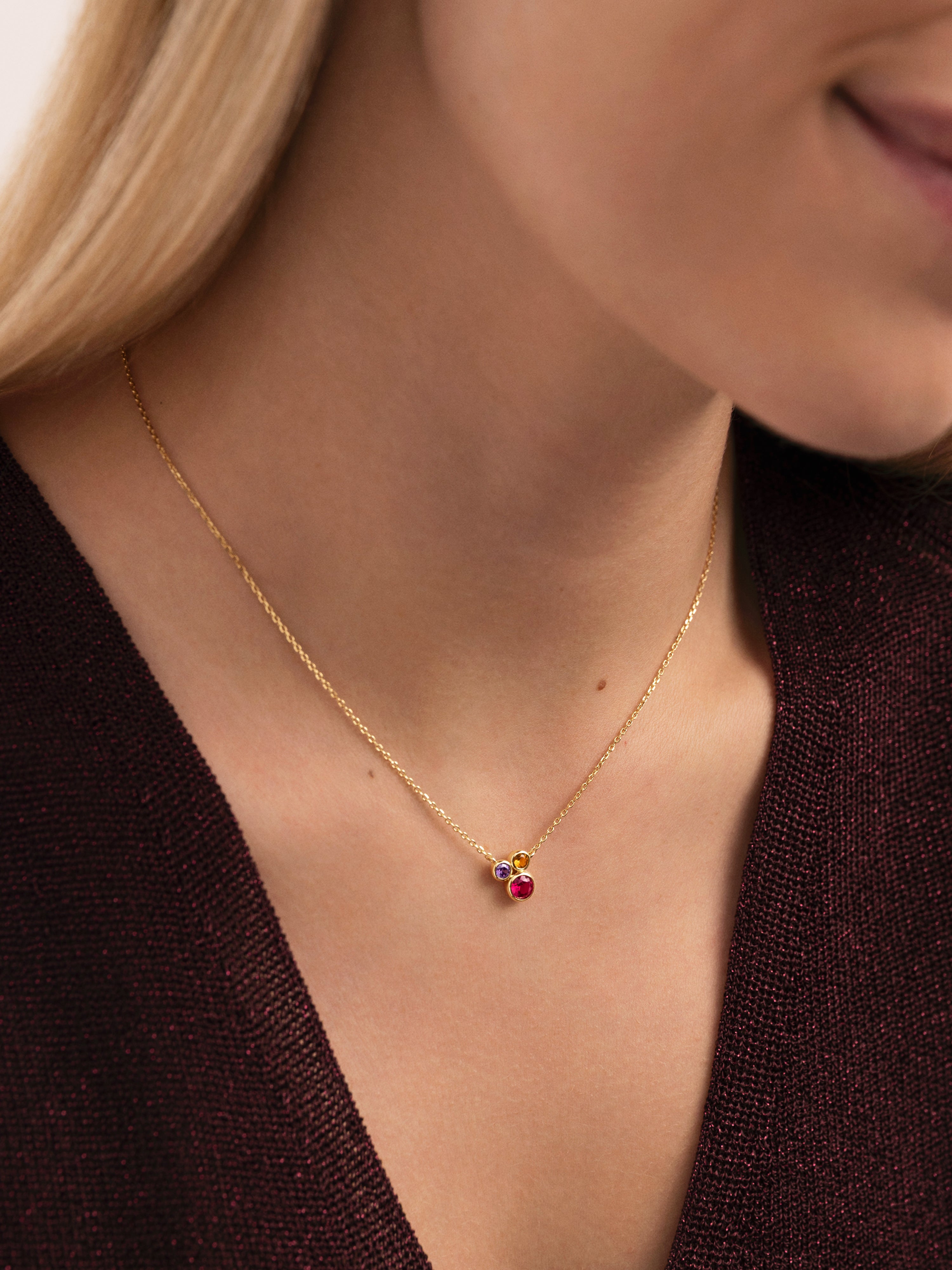 Collar Rainbow Bubbles Baño Oro