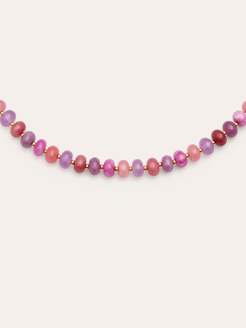 Collar Rosé Stones Acero Baño Oro