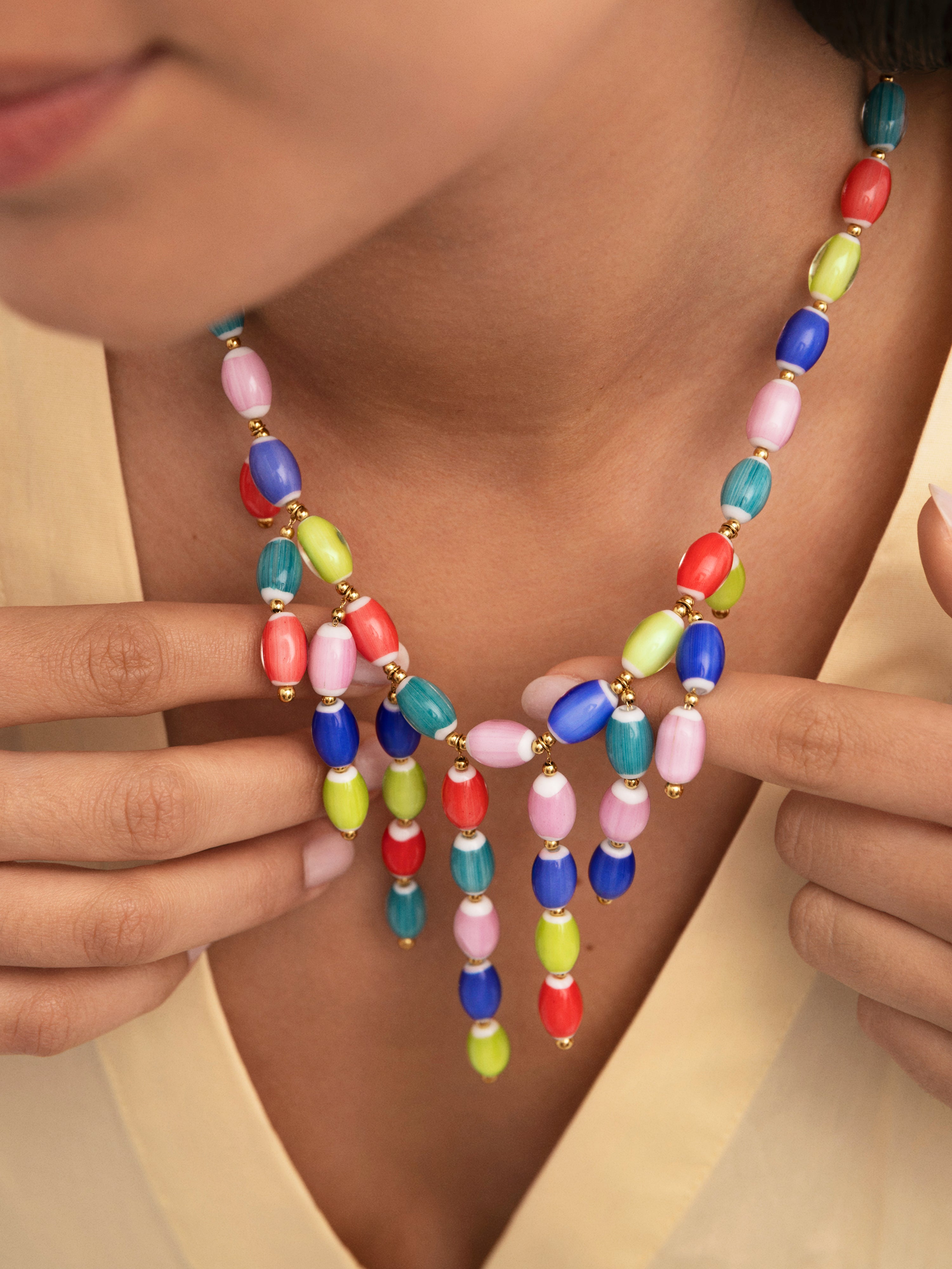 Collar Sahara Color Acero Baño Oro