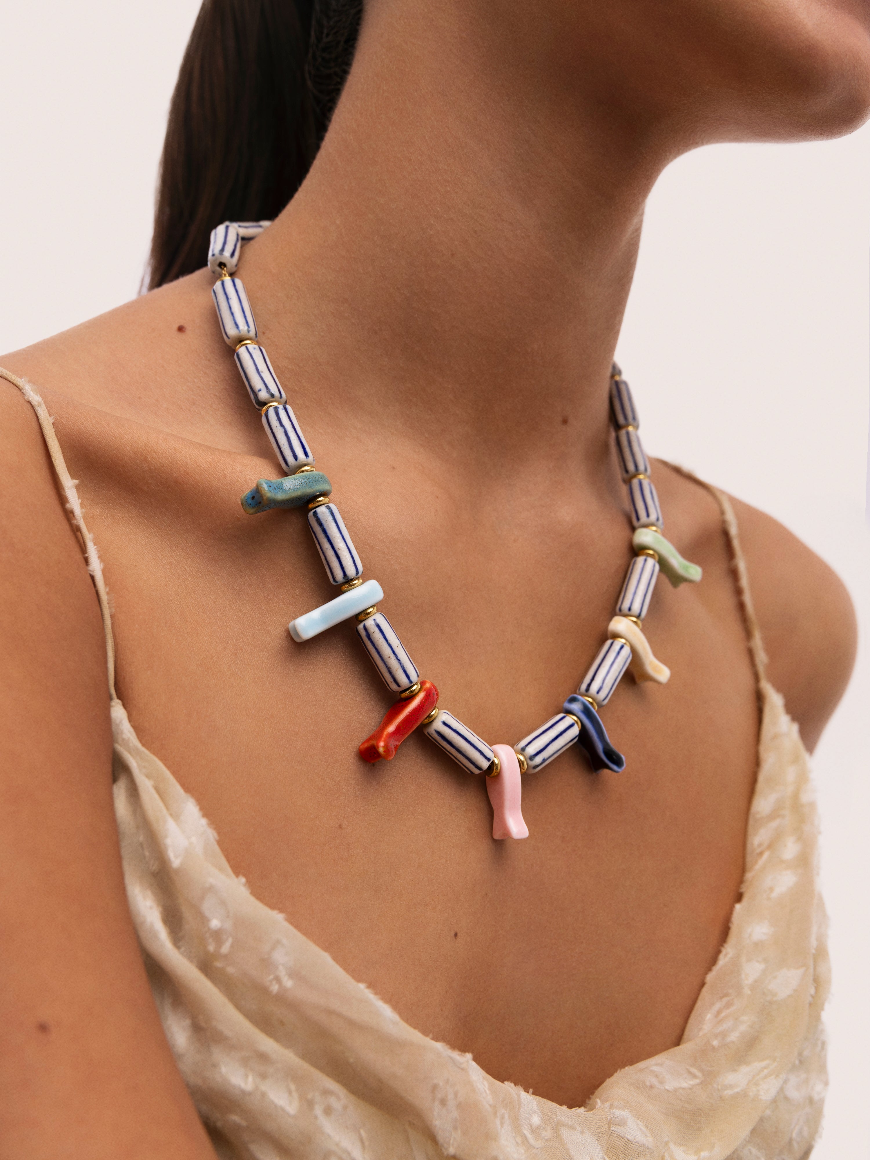 Santorini Necklace Gold Plated Steel