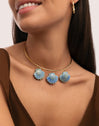 Choker Shelly Blue Aço Banho Ouro