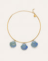 Choker Shelly Blue Aço Banho Ouro