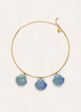 Choker Shelly Blue Acero Baño Oro