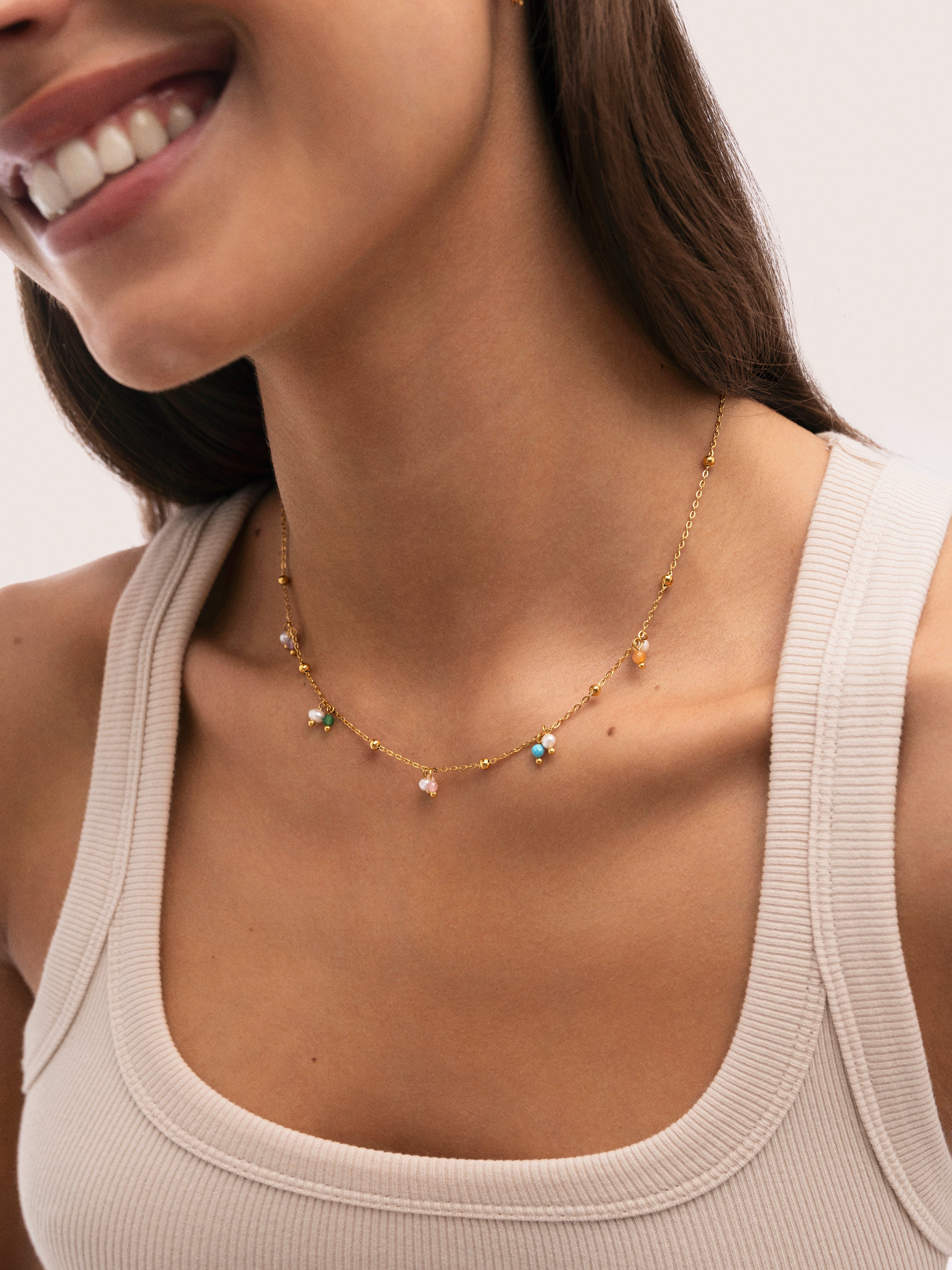 Shamira Dots Necklace Gold Plated Steel