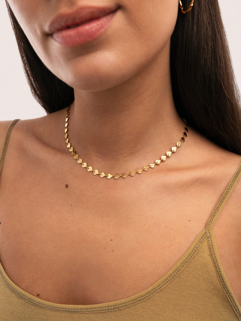 Shells Kette, Edelstahl vergoldet