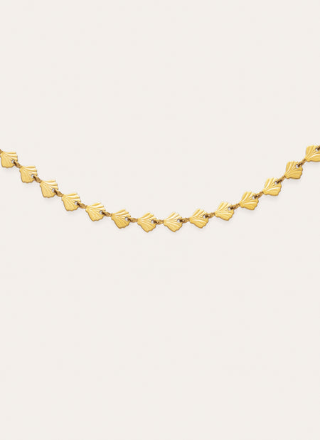 Collier Shells Acier Plaqué Or