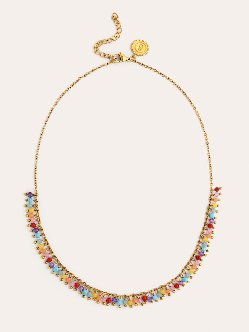 Collar Shamira Full Stones Acero Baño Oro