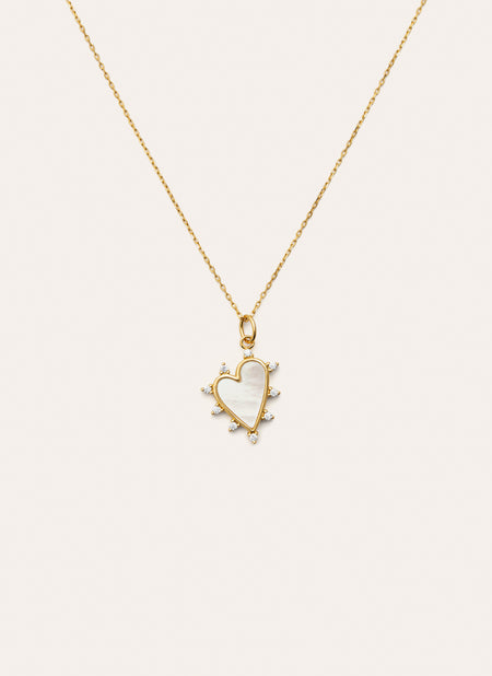 Collar Shell Heart Baño Oro