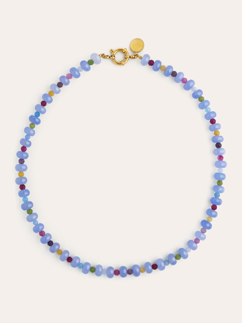 Collar Skycolor Stones Acero Baño Oro