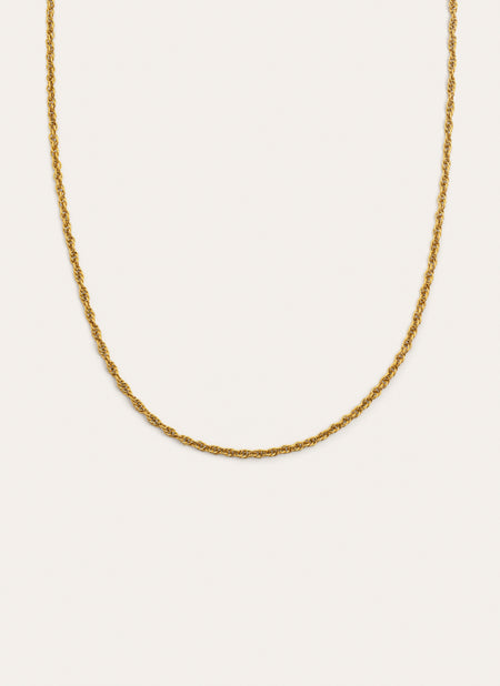 Collier Spinning Rope Chain Acier Plaqué Or