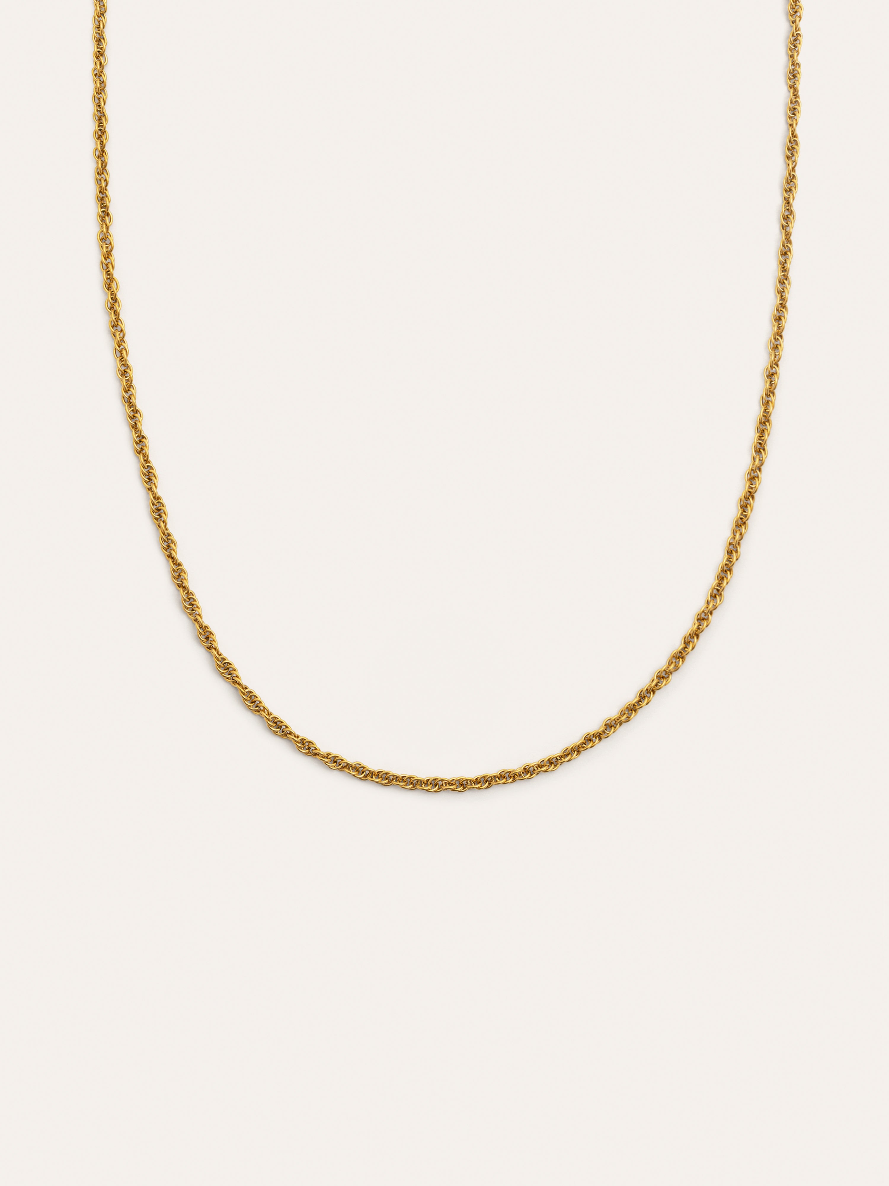Collar Spinning Rope Chain Acero Baño Oro