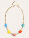 Collar Starfish Chic Color Acero Baño Oro