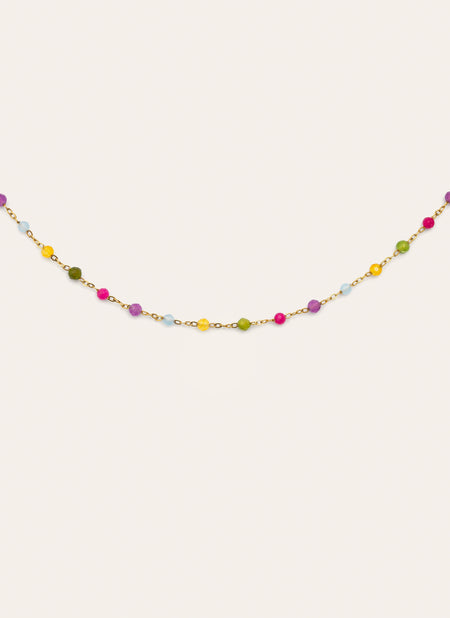 Collier Stella Color Acier Plaqué Or