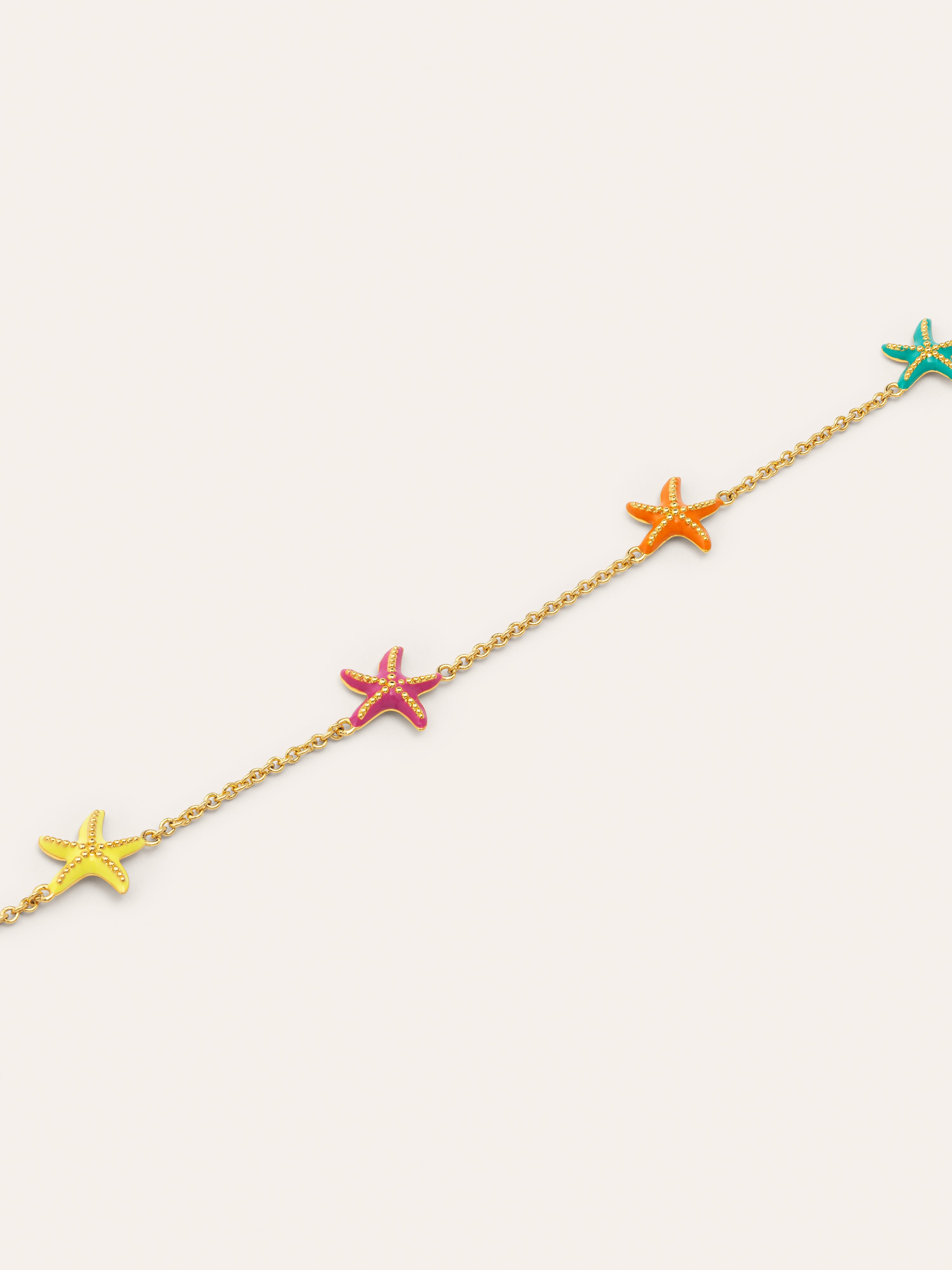 Collar Starfish Enamel Colors Baño Oro
