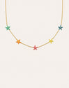 Collar Starfish Enamel Colors Baño Oro
