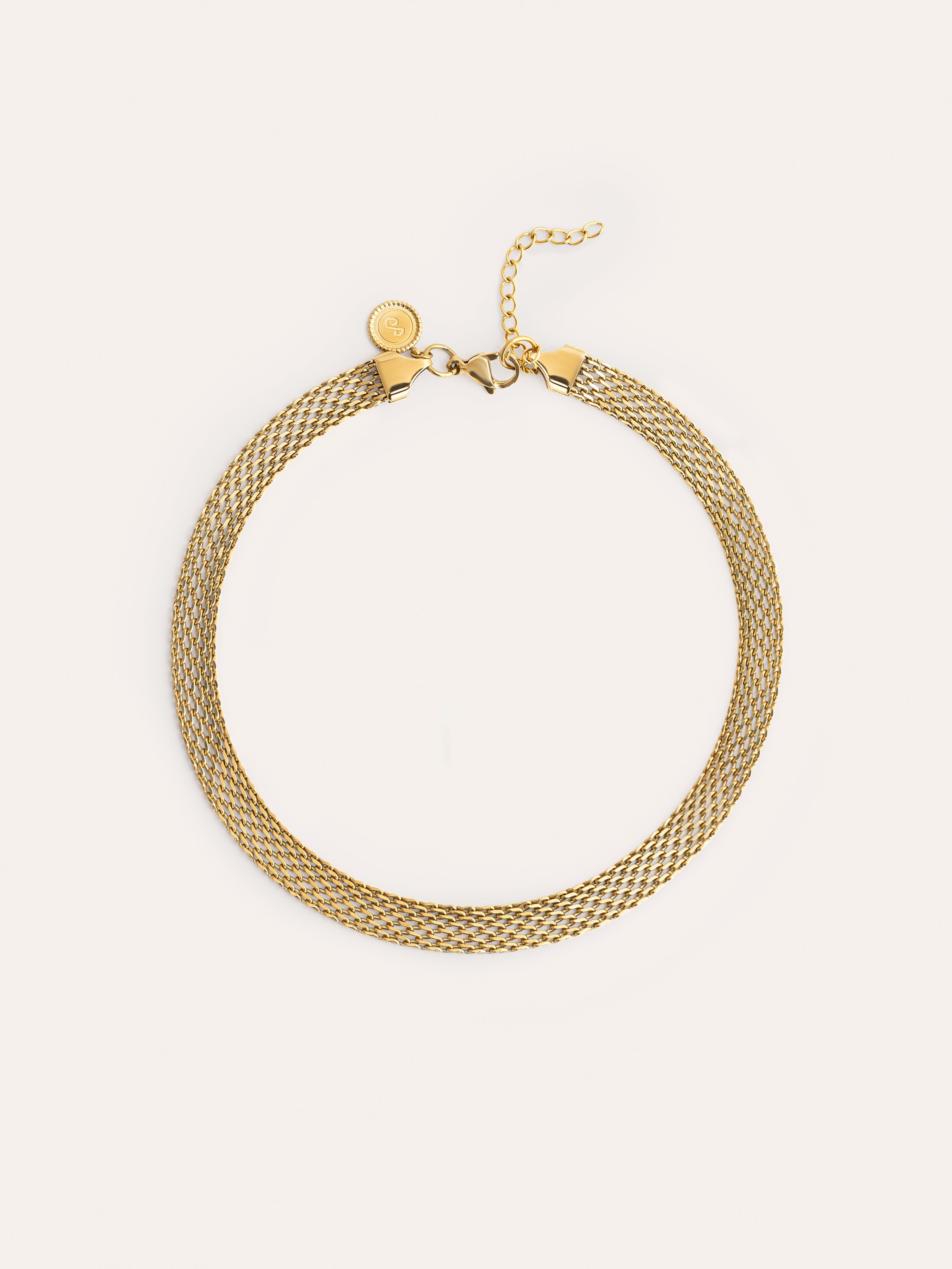 Tape Choker Steel Gold