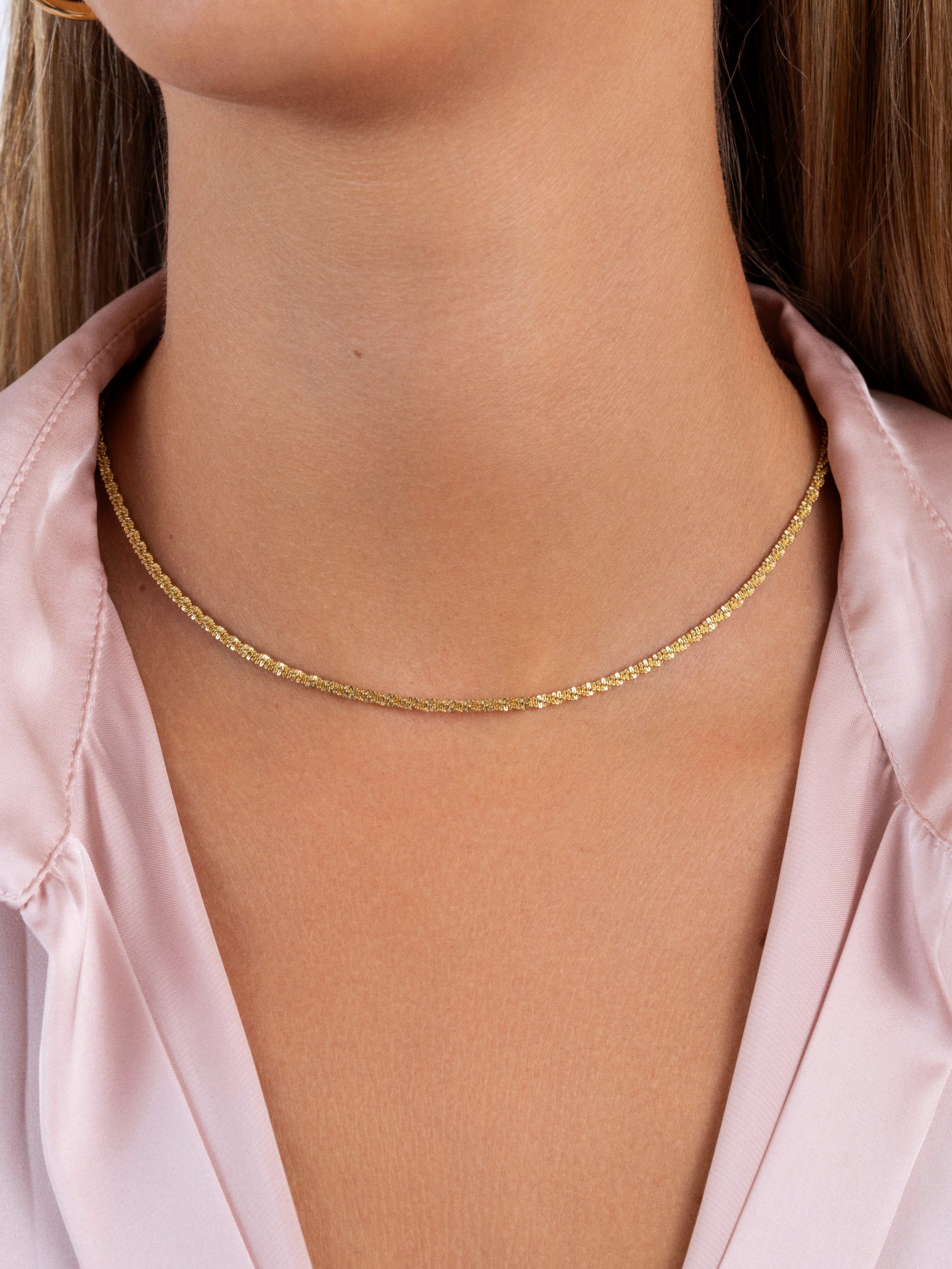 Tinsel Stainless Steel Gold Necklace