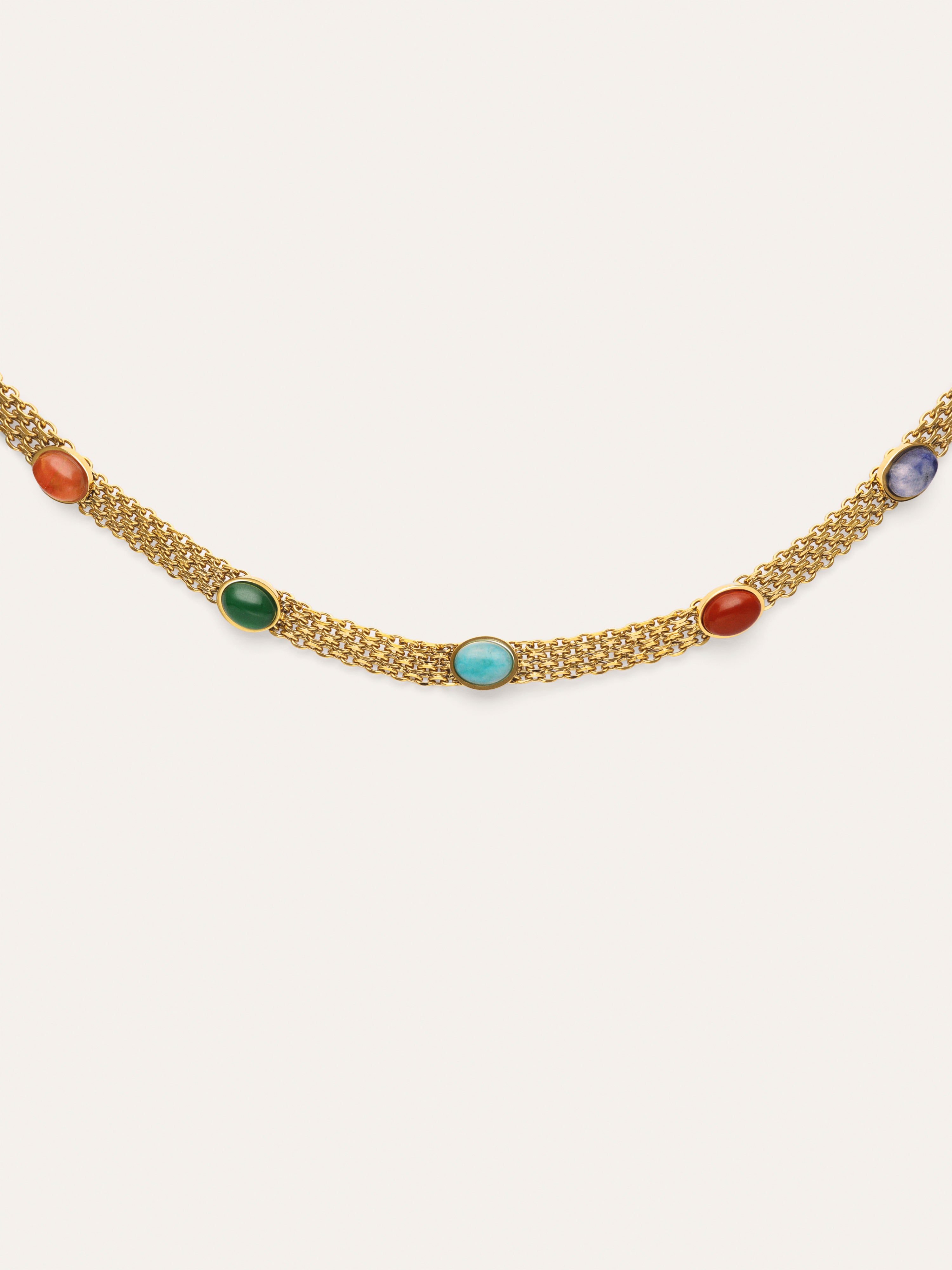 Choker Tape Stones Aço Banho de Ouro