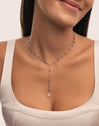 Collar Y Cianita Stones Acero Baño Oro