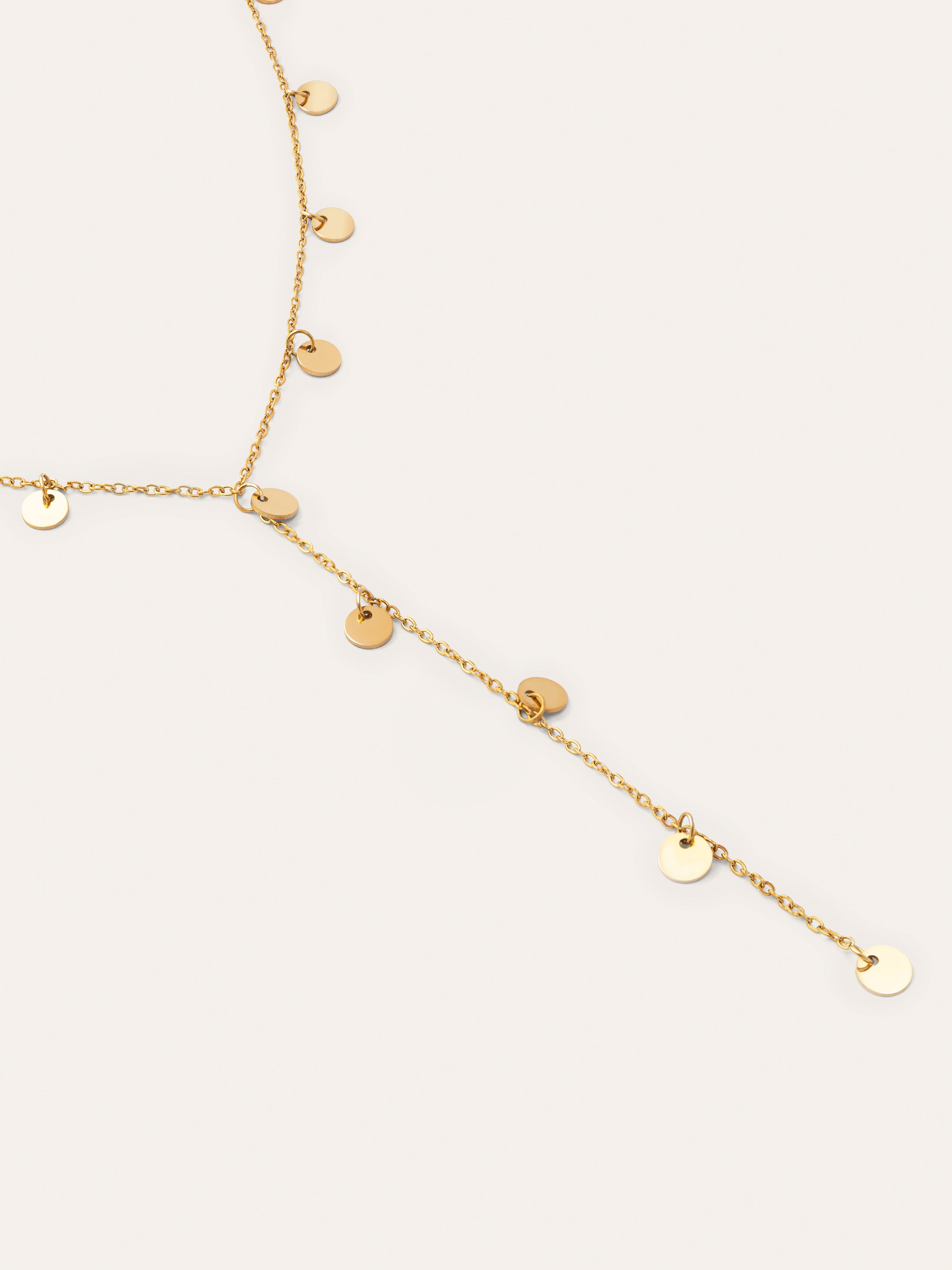 Y Mini Moon Stainless Steel Gold Necklace