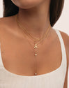Collar Personalizado Letter Brillante Baño Oro
