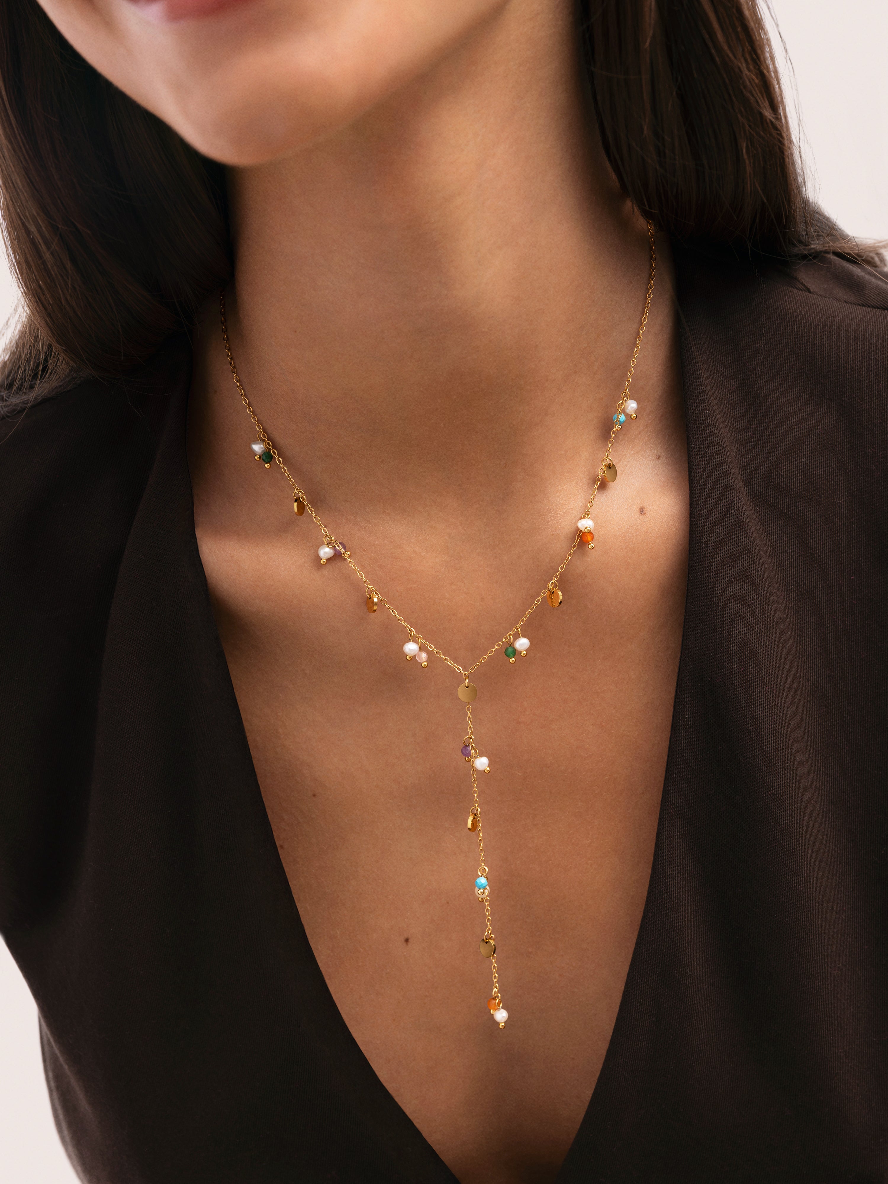 Y Shamira Necklace Gold Plated Steel